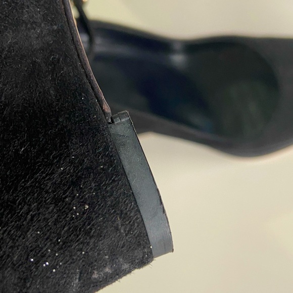 Rare Black Gucci Suede Wedge heels Sz8B - Picture 10 of 13
